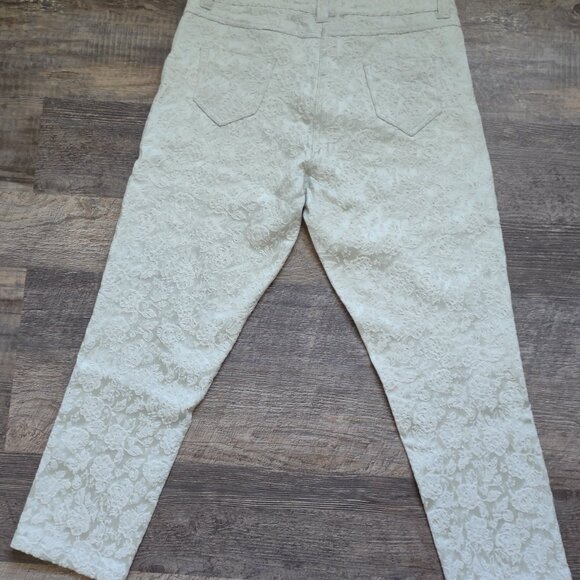 Cache Luxe Pants Size 6 Pale Green Tapestry - Picture 3 of 5